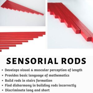 Sensorial Rods / Long Rods / Red Rods-Montessori Toy UAE